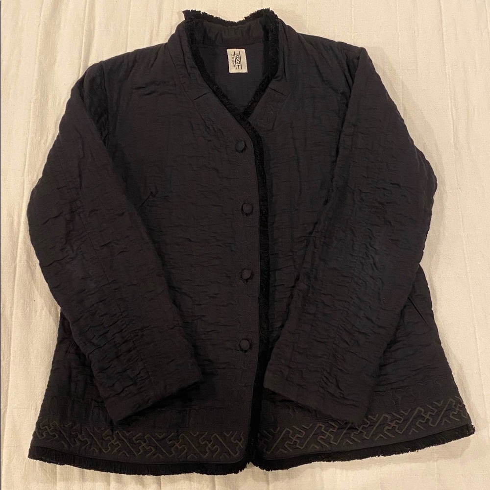 HaaTH HaaT by Issey Miyake Quilted Embroidered Cotton Jacket Size 3